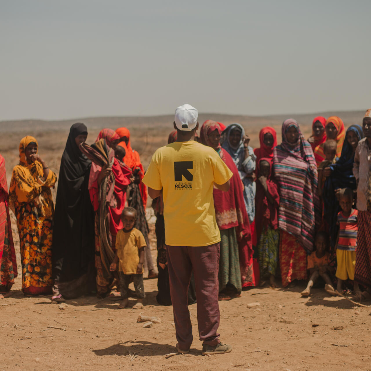 IRC employee addresses clients in the Somali Region of Ethiopia.